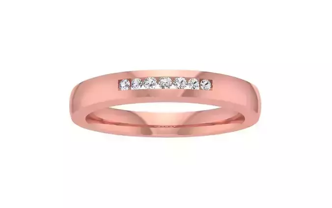 Seven Stone Round Cut Wedding Band 3dm STL OBJ FBX Render Detail