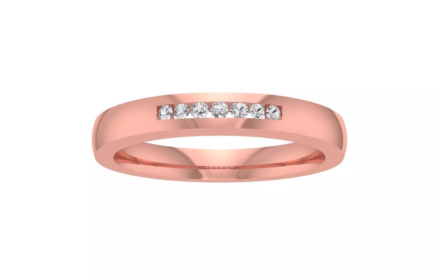 Seven Stone Round Cut Wedding Band 3dm STL OBJ FBX Render Detail 3D print model_0