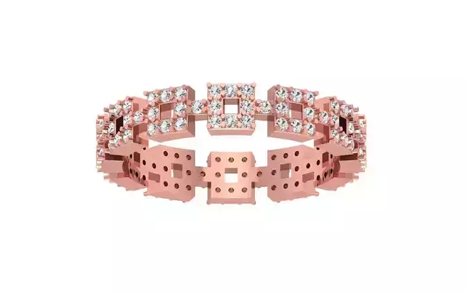 Round Diamond Women Wedding Band 3dm STL OBJ FBX Render Details