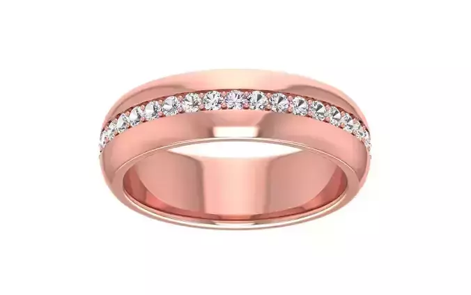 Round Diamond Wedding Band 3dm STL OBJ FBX Render Details