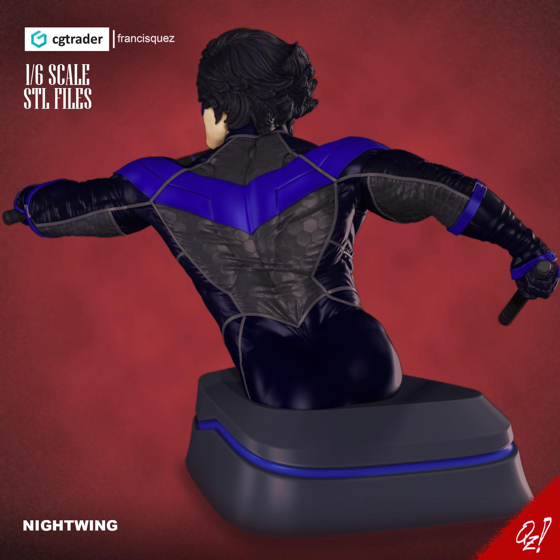 Nightwing Bust 3D print model_1