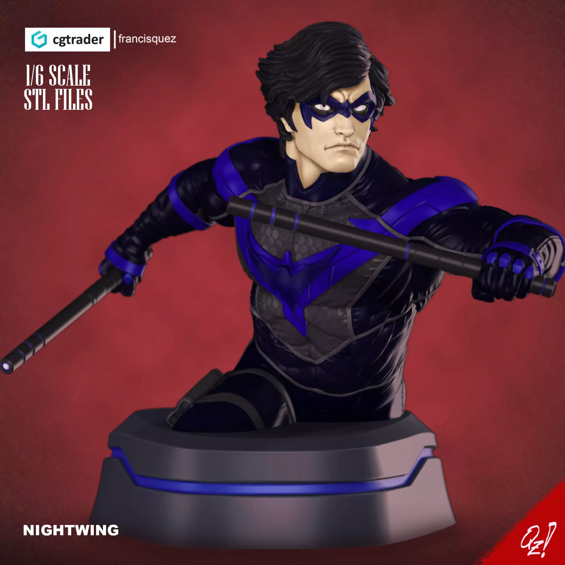 Nightwing Bust 3D print model_0