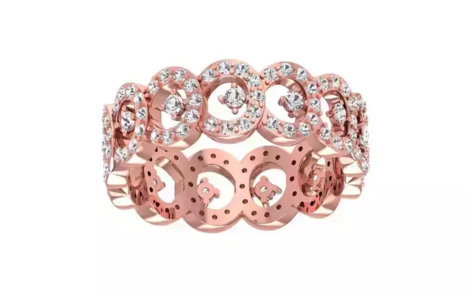 Round Diamond Wedding Band 3dm STL OBJ FBX Render Details