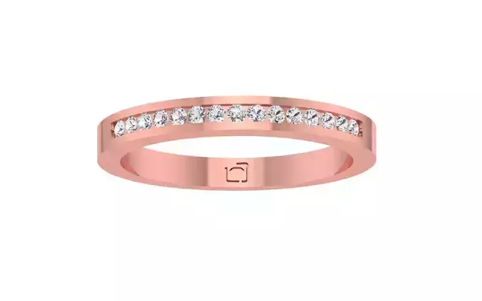 Round Cut Channel Set Wedding Band 3dm STL OBJ FBX Render Detail