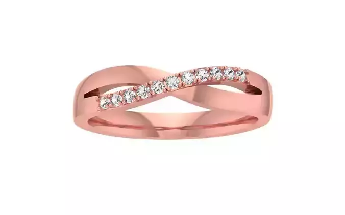 Round Cut Twisted Wedding Band 3dm STL OBJ FBX Render Details