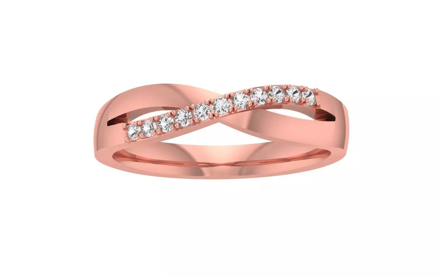 Round Cut Twisted Wedding Band 3dm STL OBJ FBX Render Details 3D print model_0