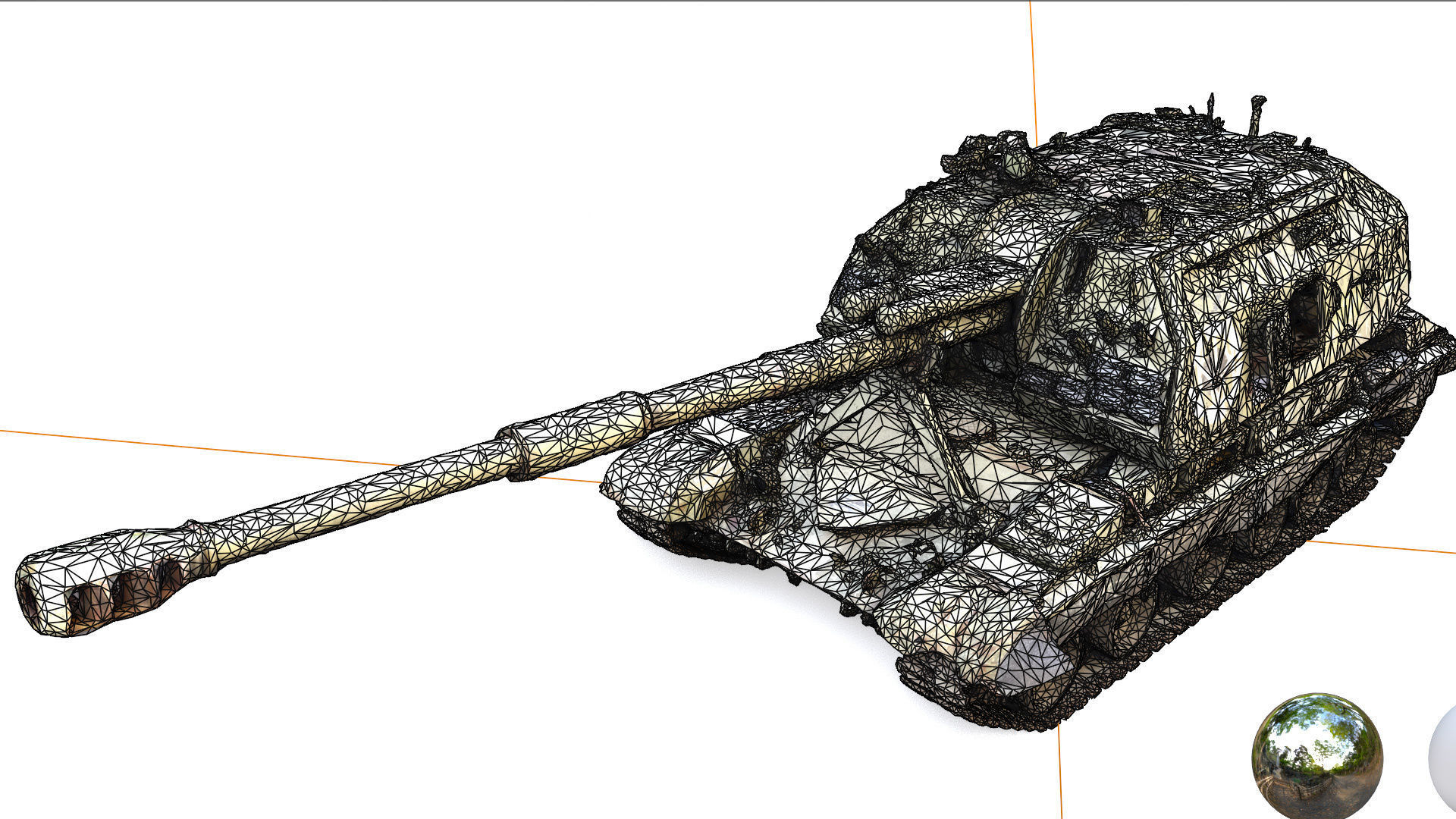 Destroyed 2S19 Msta 152 mm self-propelled howitzer M1990 3D model_4