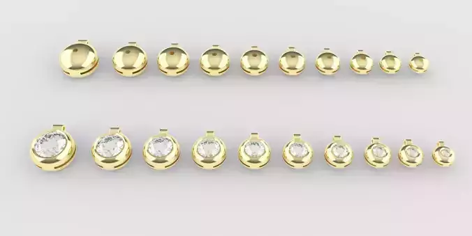 solitary diamond pendant bezels 