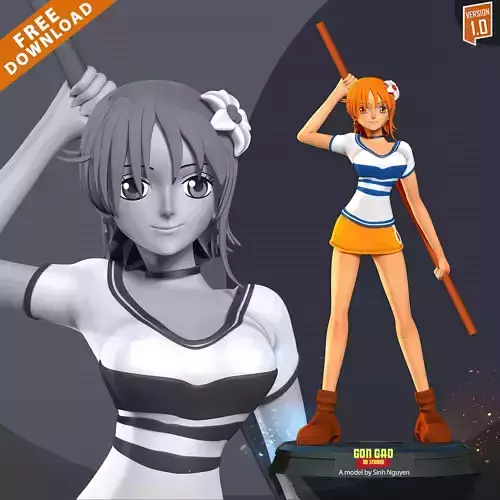 Nami - One Piece Fanart Free 3D print model
