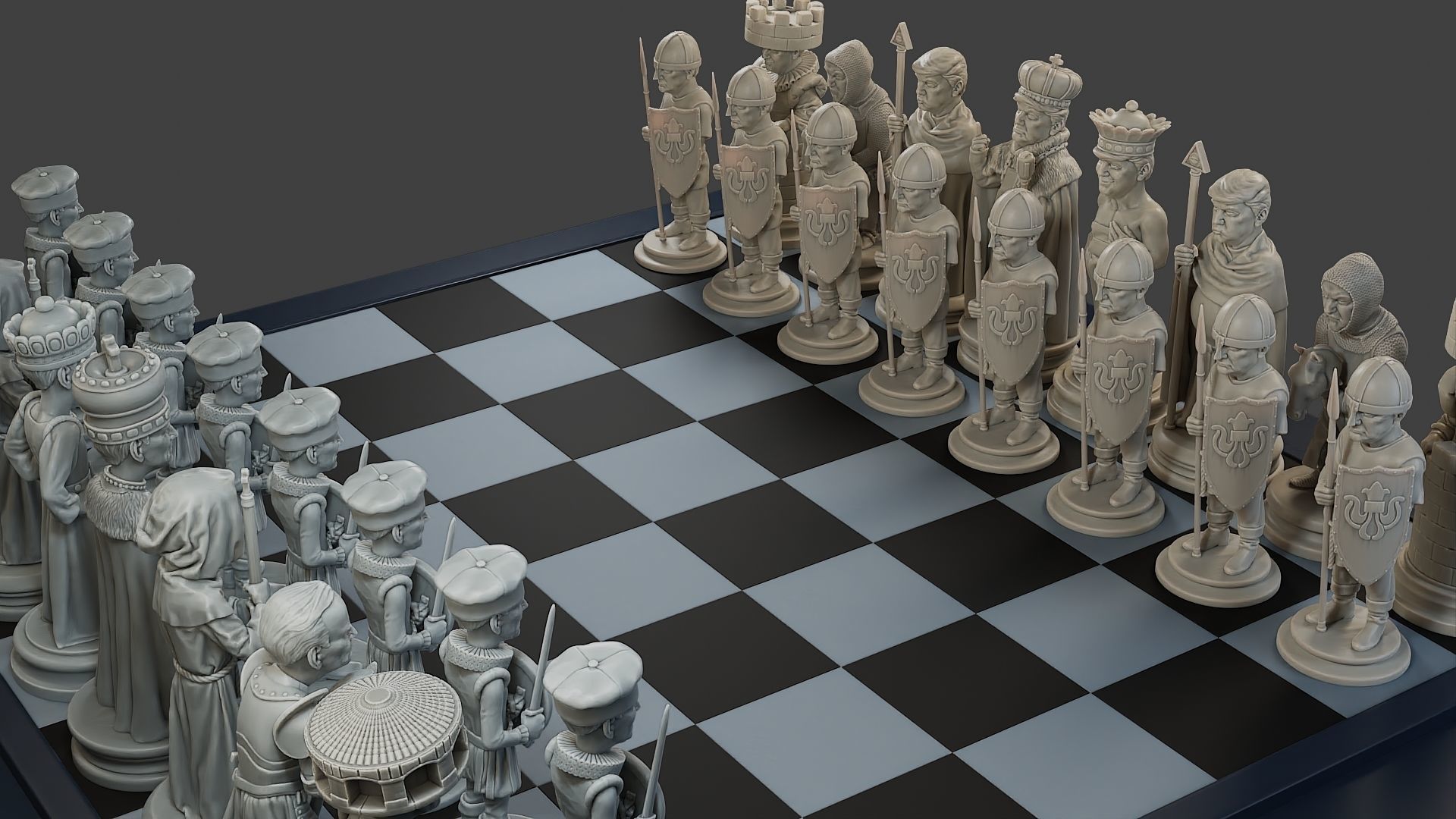Donald Trump vs Joe Biden Chess 3D print model_9