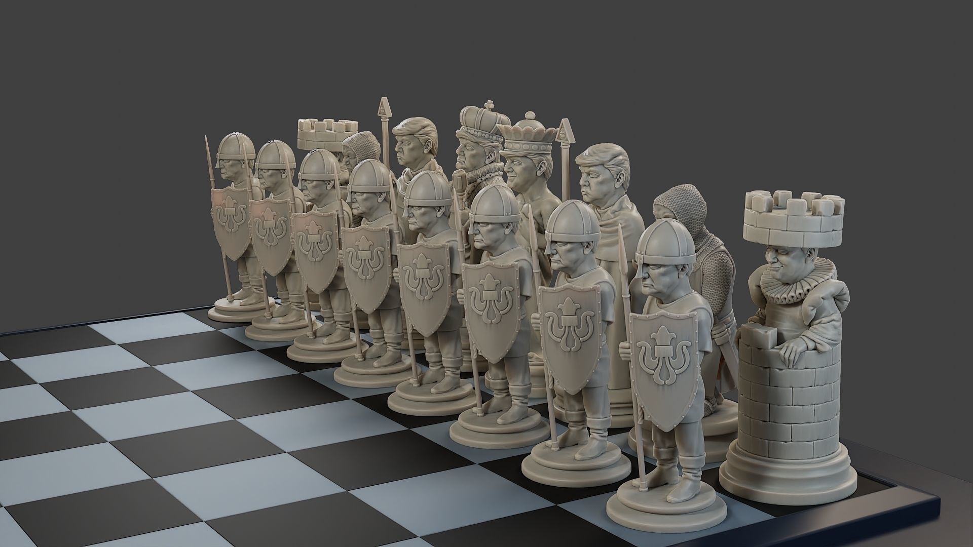 Donald Trump vs Joe Biden Chess 3D print model_11