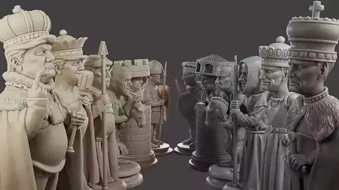 Donald Trump vs Joe Biden Chess 3D print model