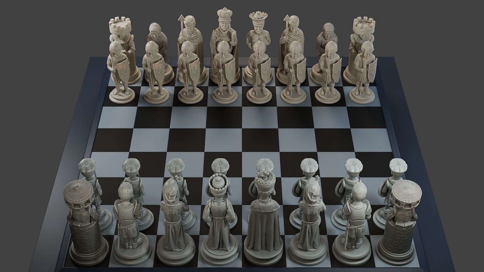 Donald Trump vs Joe Biden Chess 3D print model_1