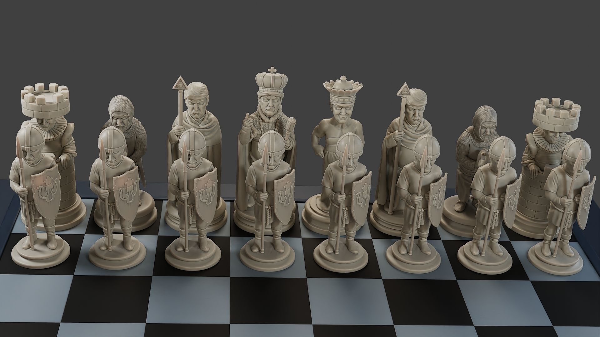 Donald Trump vs Joe Biden Chess 3D print model_6