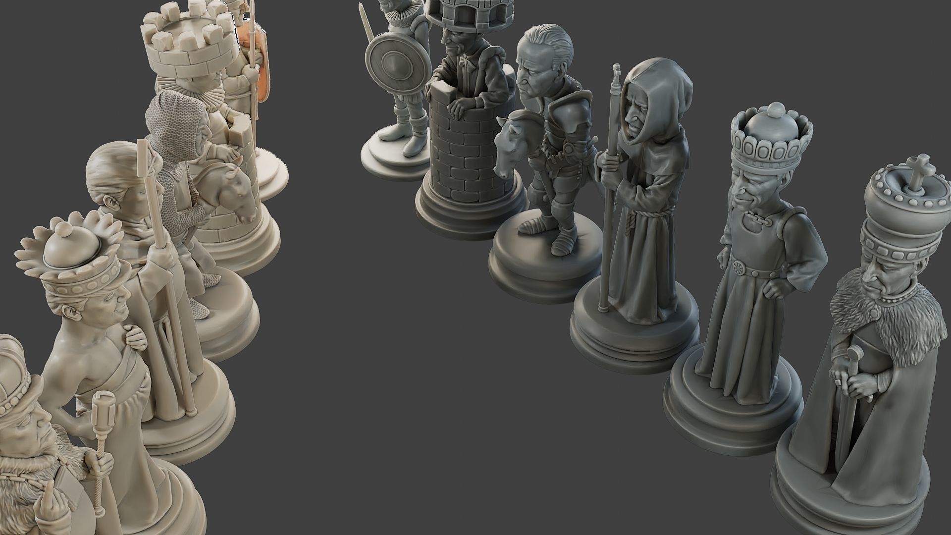 Donald Trump vs Joe Biden Chess 3D print model_30