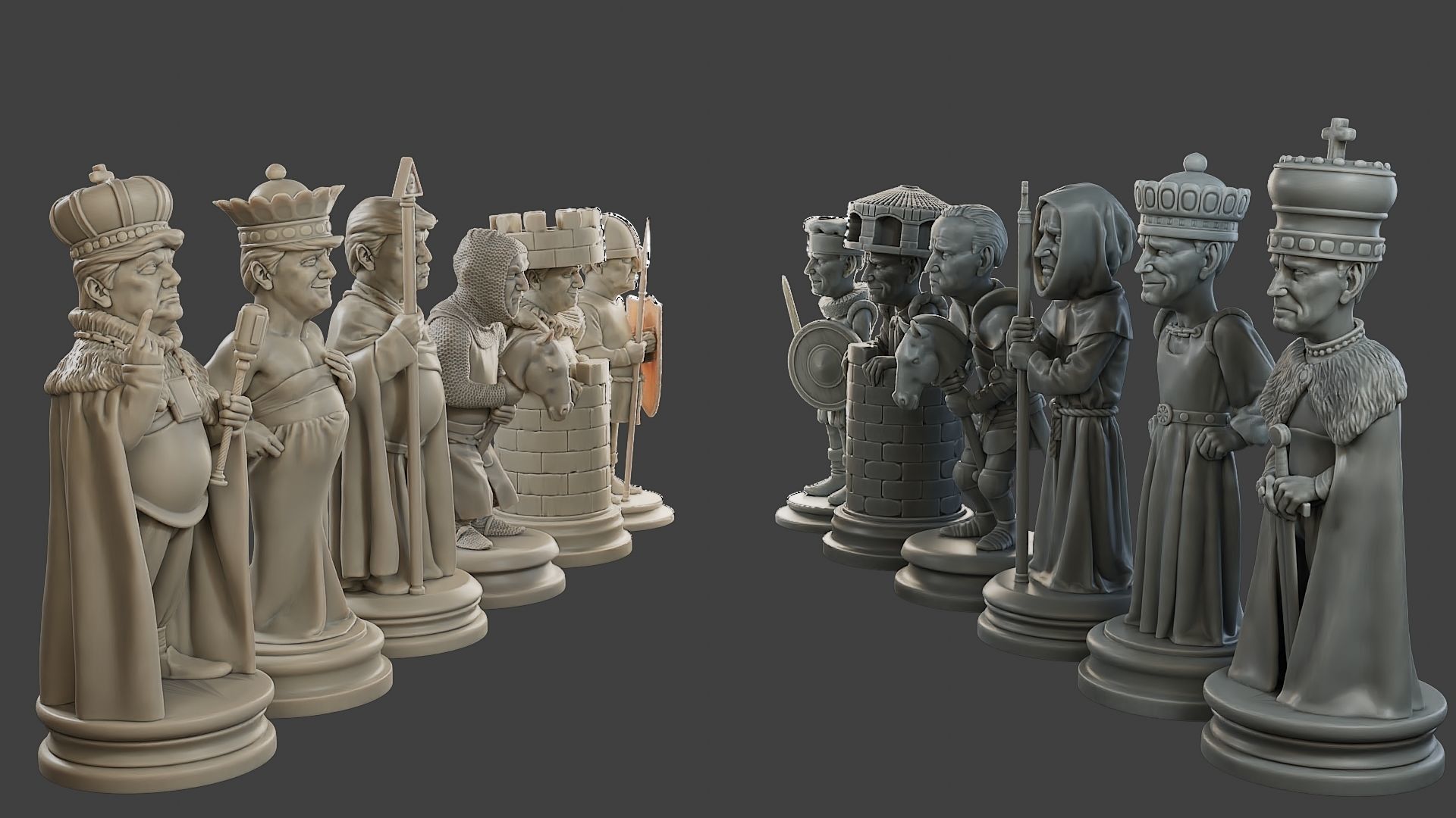 Donald Trump vs Joe Biden Chess 3D print model_31