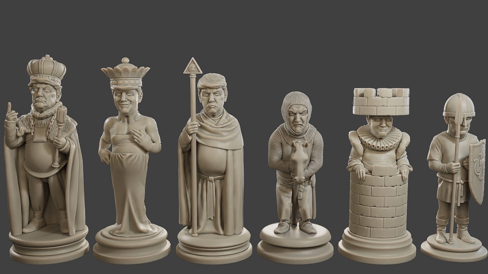 Donald Trump vs Joe Biden Chess 3D print model_24