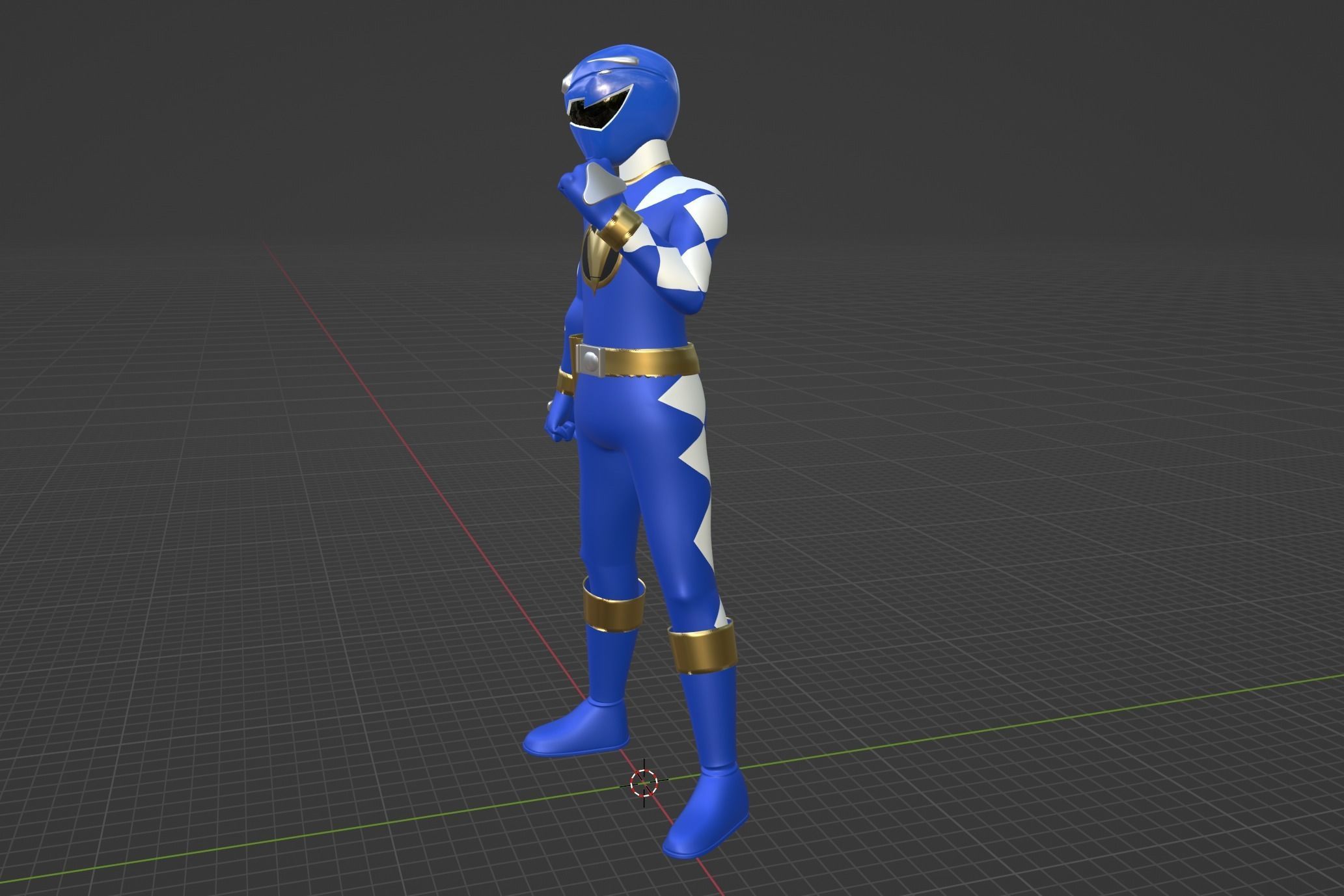 Blue Dino Ranger - Dino Thunder 3D model rigged | CGTrader