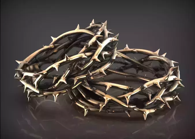 crown of thorns ring 3D print model