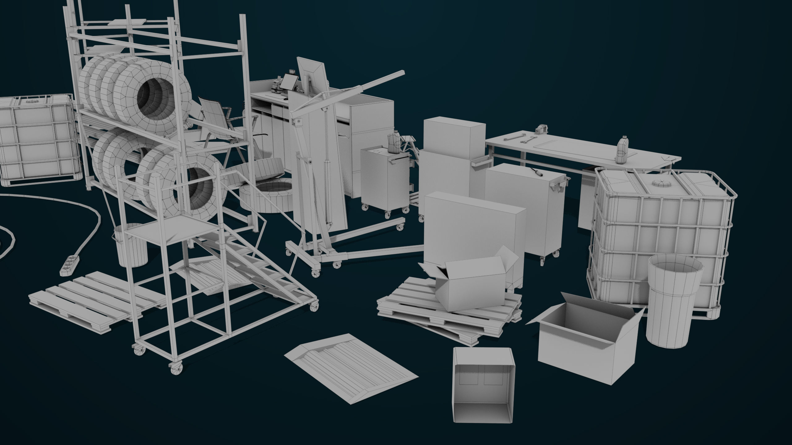 Workshop Tools Pack All PBR Unity UE Textures model Low-poly 3D model_43