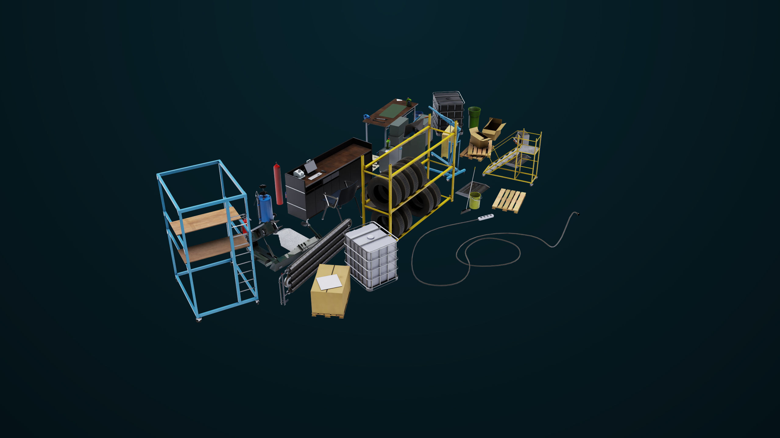 Workshop Tools Pack All PBR Unity UE Textures model Low-poly 3D model_10