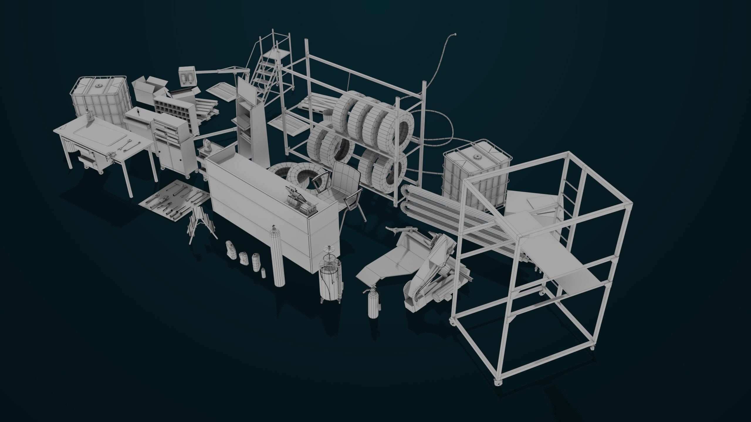 Workshop Tools Pack All PBR Unity UE Textures model Low-poly 3D model_36