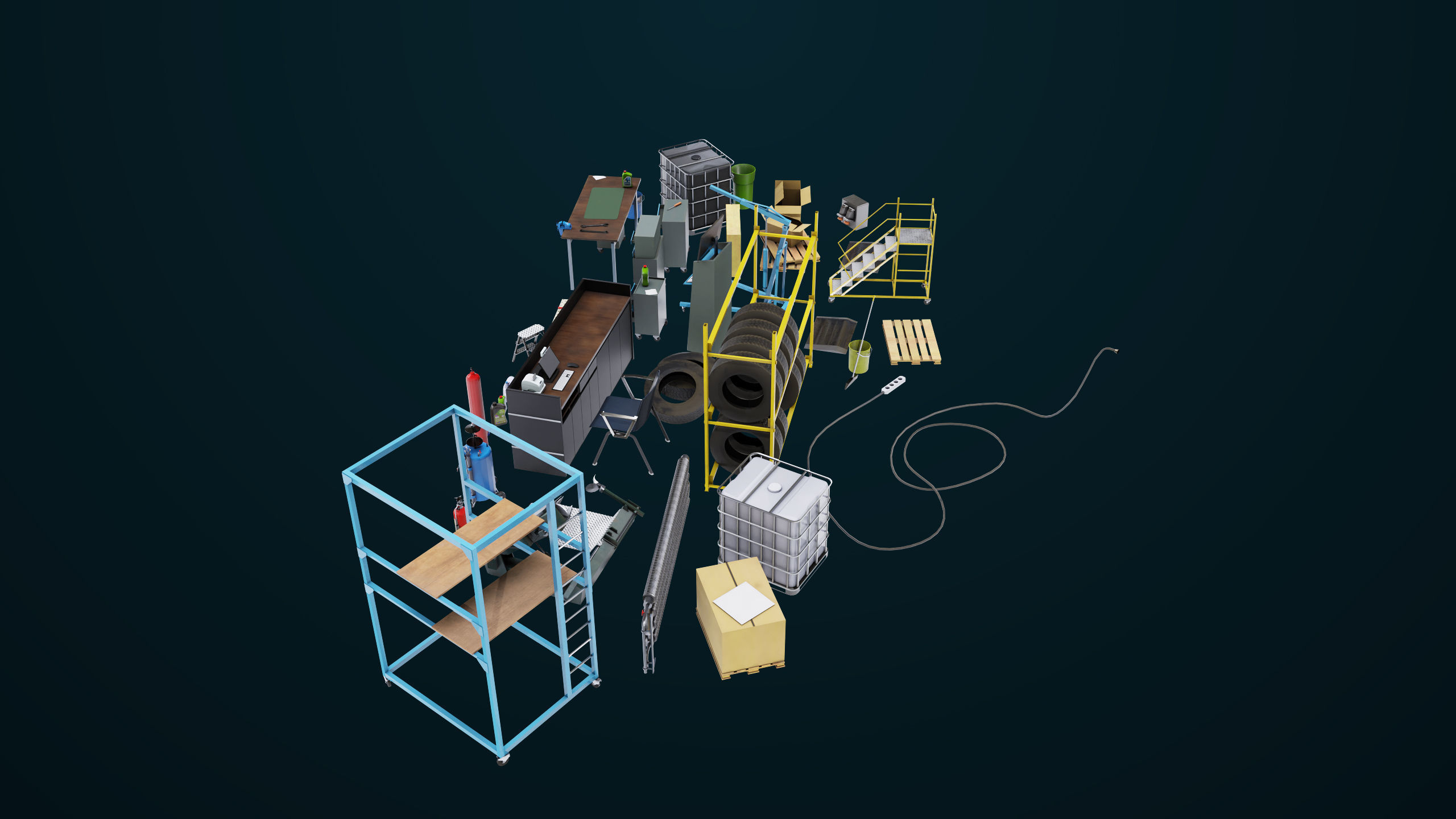 Workshop Tools Pack All PBR Unity UE Textures model Low-poly 3D model_4