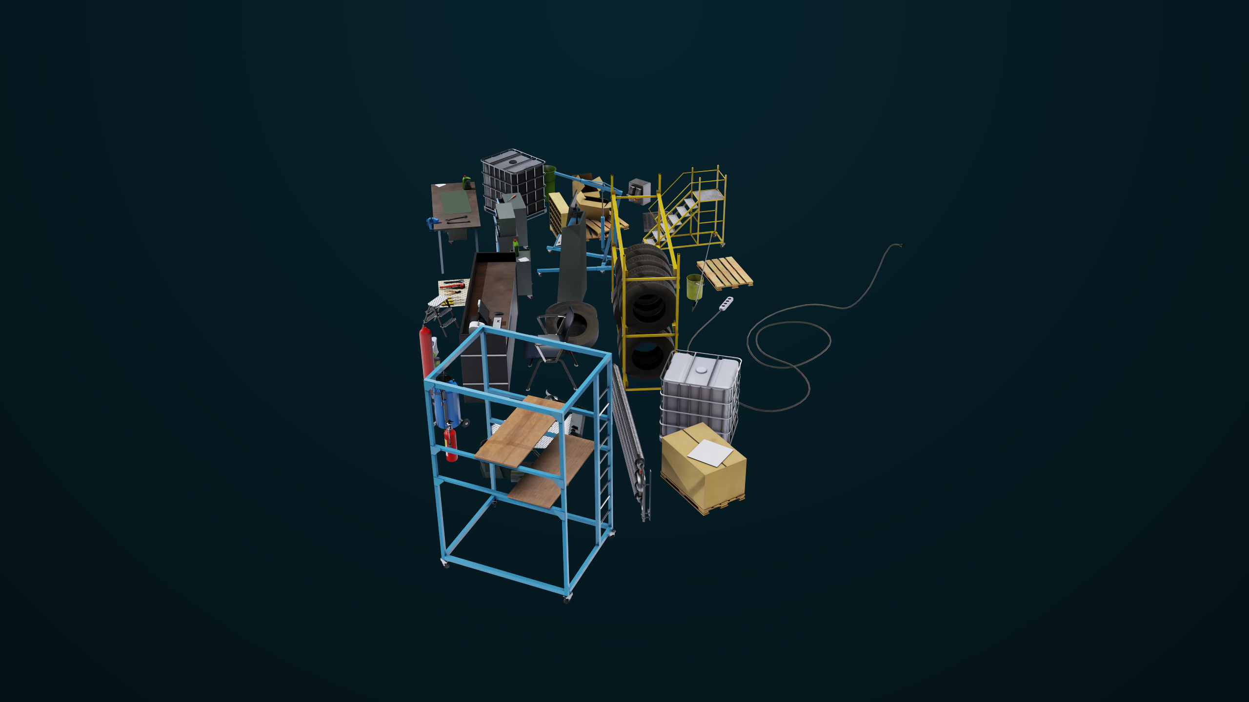 Workshop Tools Pack All PBR Unity UE Textures model Low-poly 3D model_11