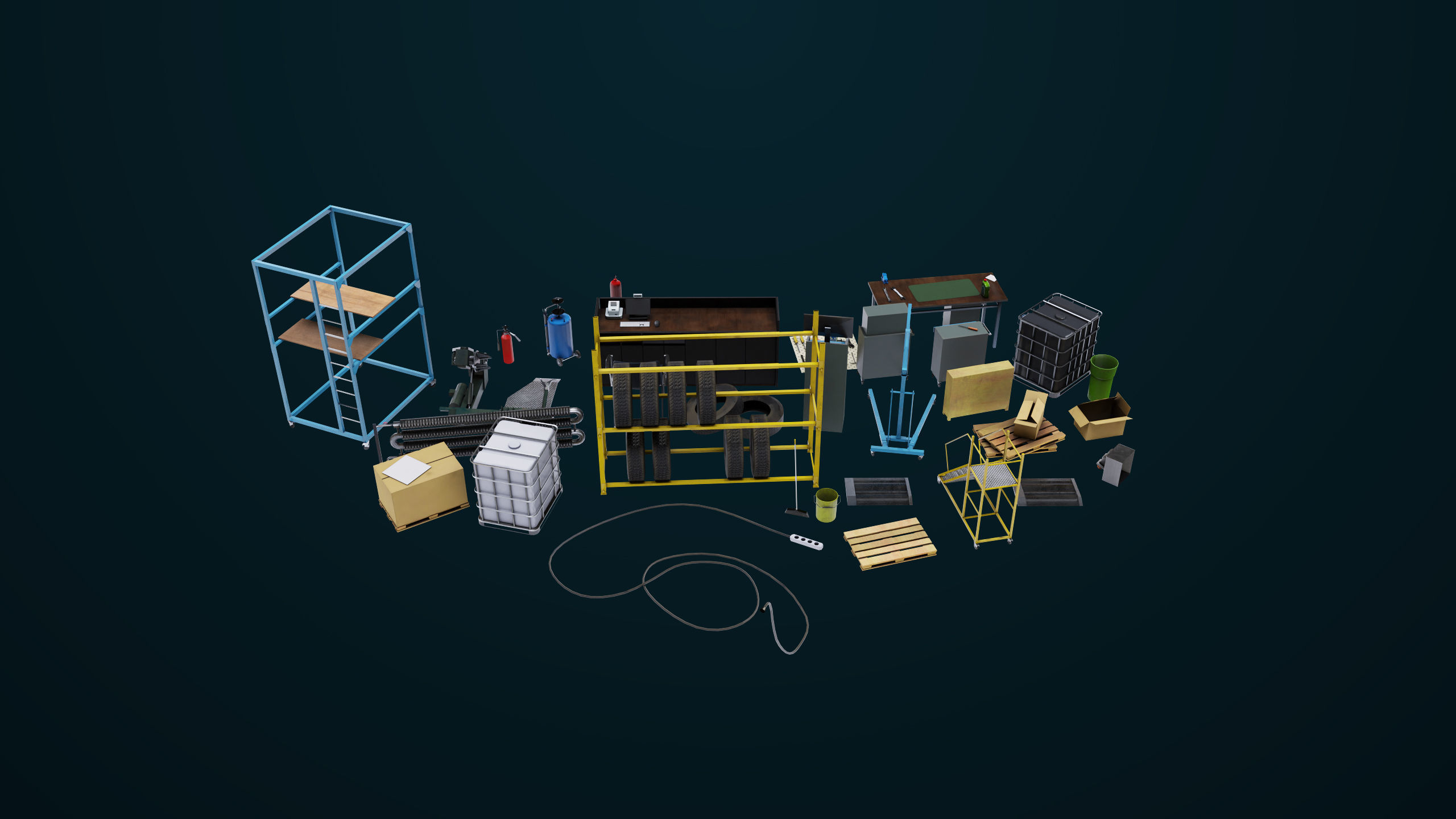 Workshop Tools Pack All PBR Unity UE Textures model Low-poly 3D model_9