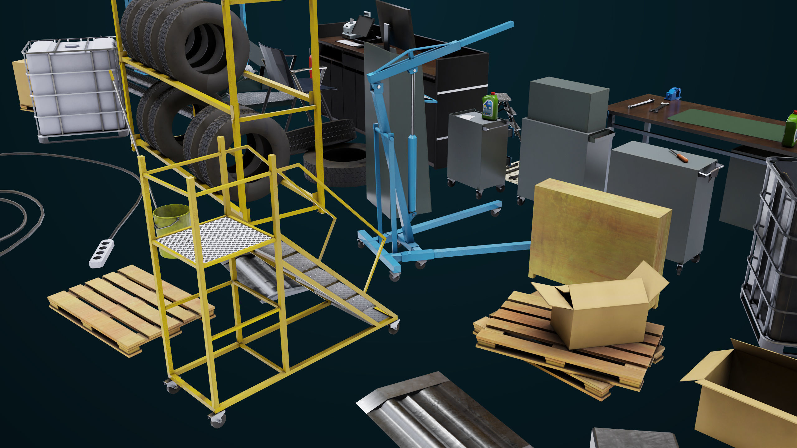 Workshop Tools Pack All PBR Unity UE Textures model Low-poly 3D model_22