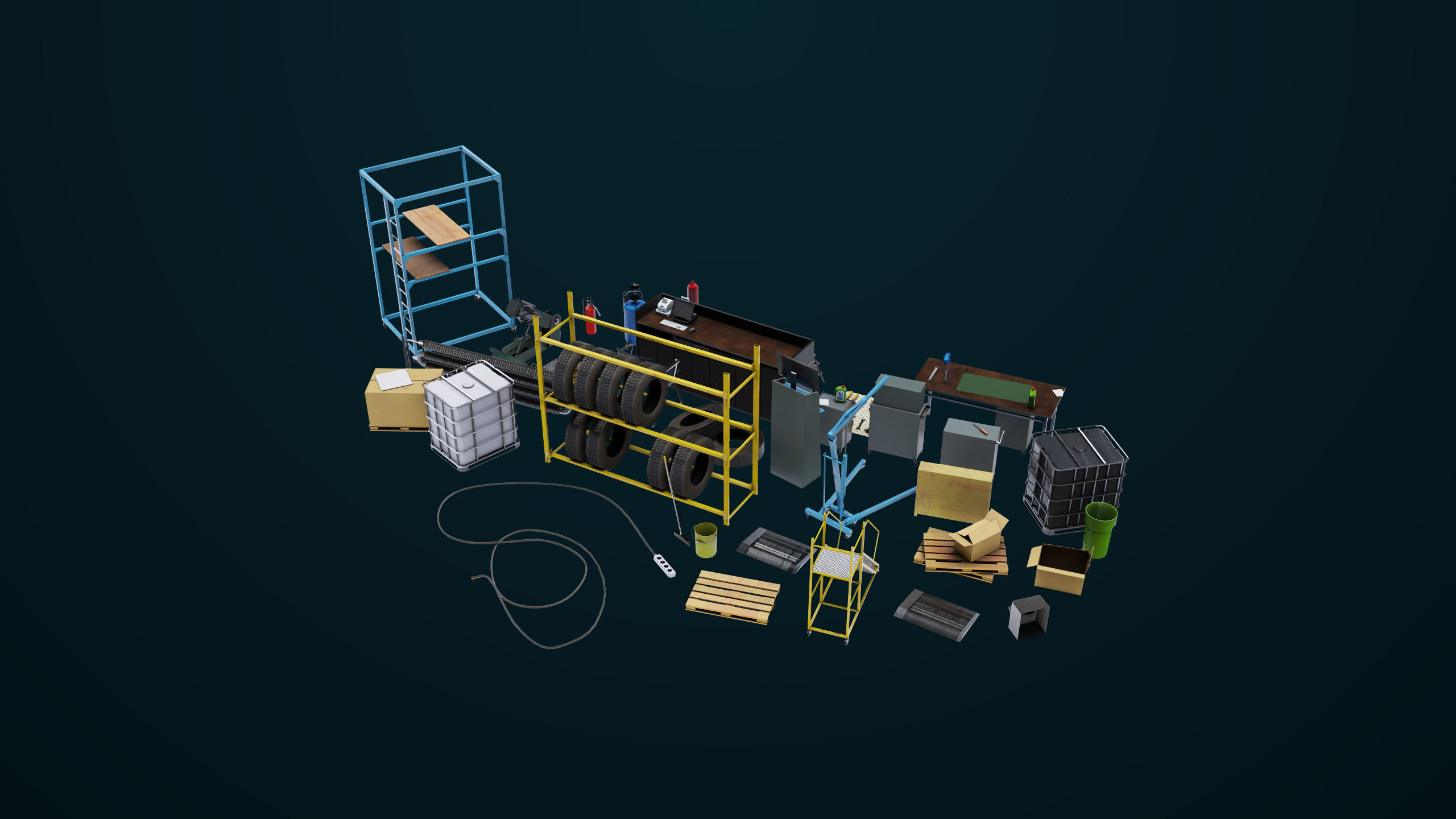 Workshop Tools Pack All PBR Unity UE Textures model Low-poly 3D model_8