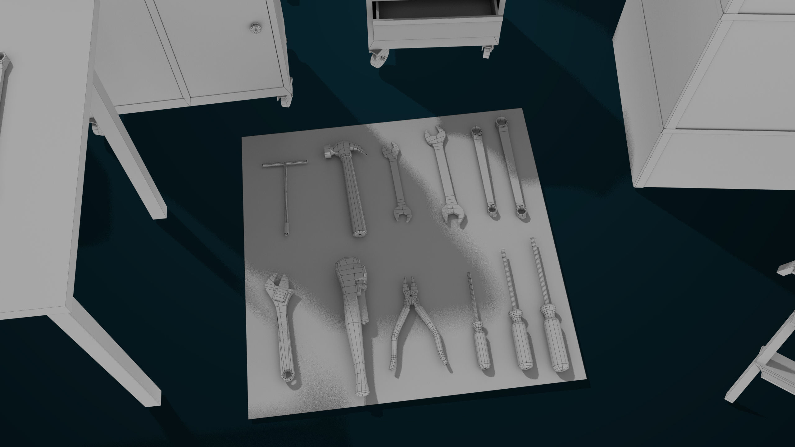 Workshop Tools Pack All PBR Unity UE Textures model Low-poly 3D model_46