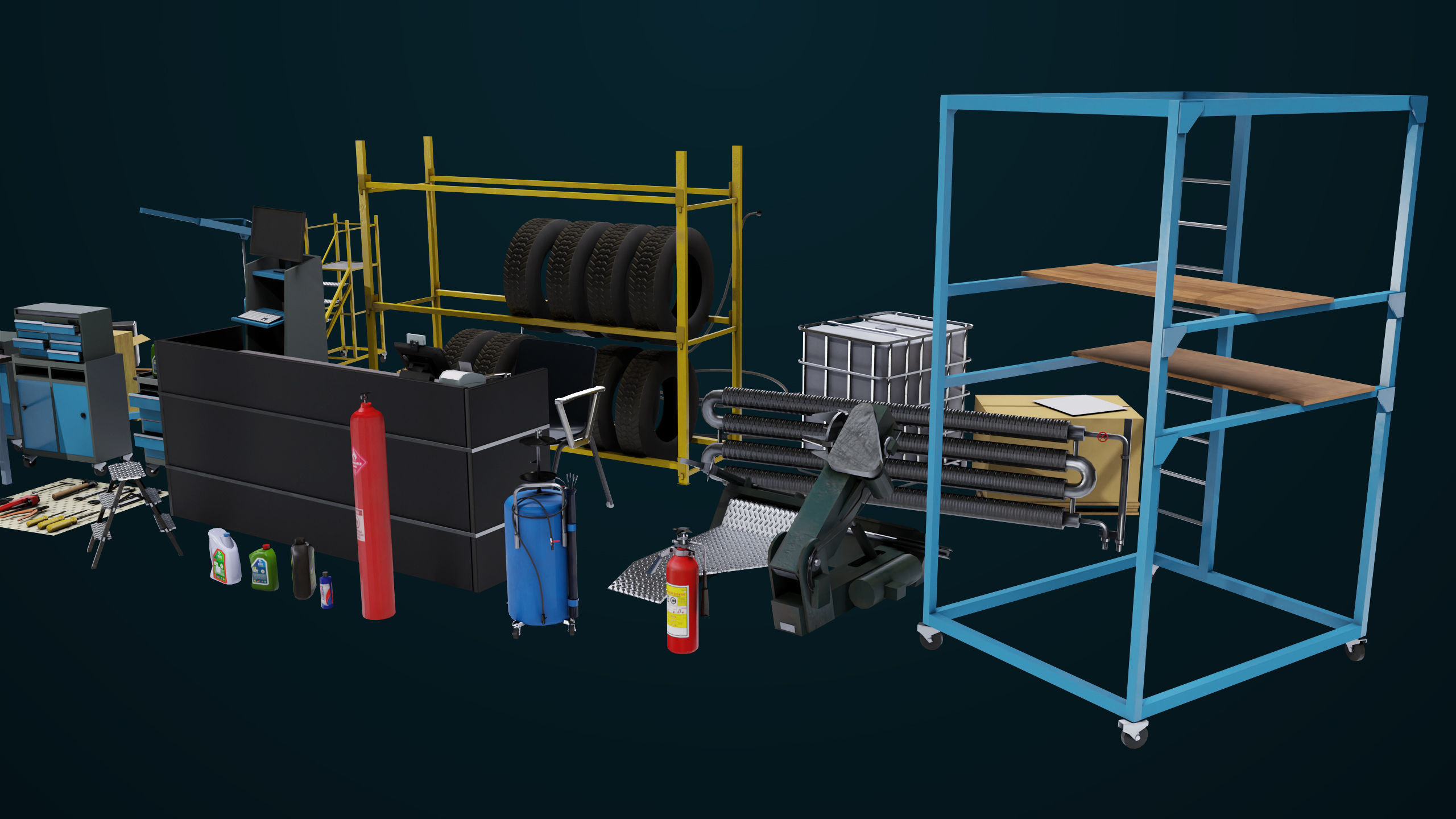 Workshop Tools Pack All PBR Unity UE Textures model Low-poly 3D model_14