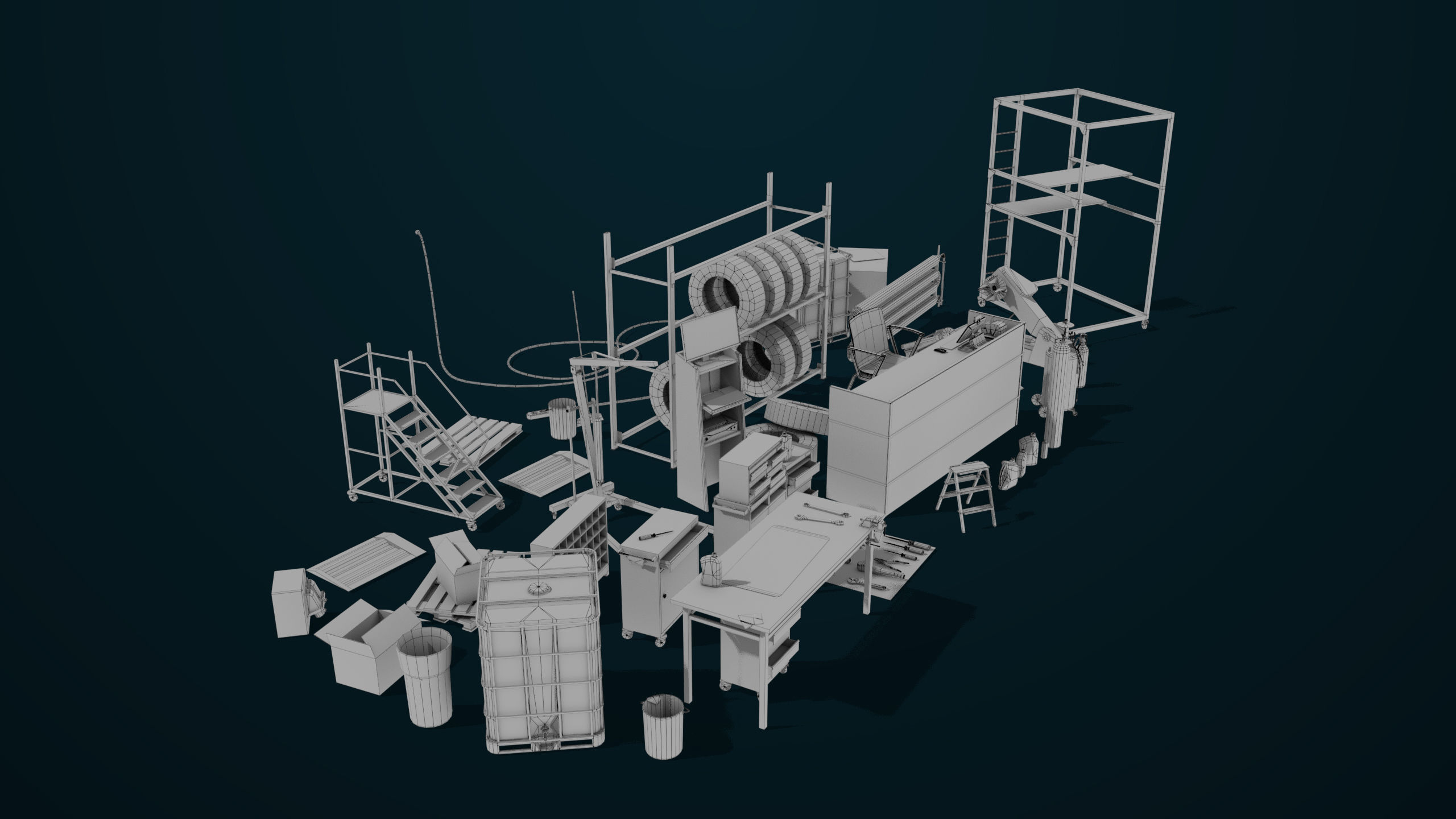 Workshop Tools Pack All PBR Unity UE Textures model Low-poly 3D model_34