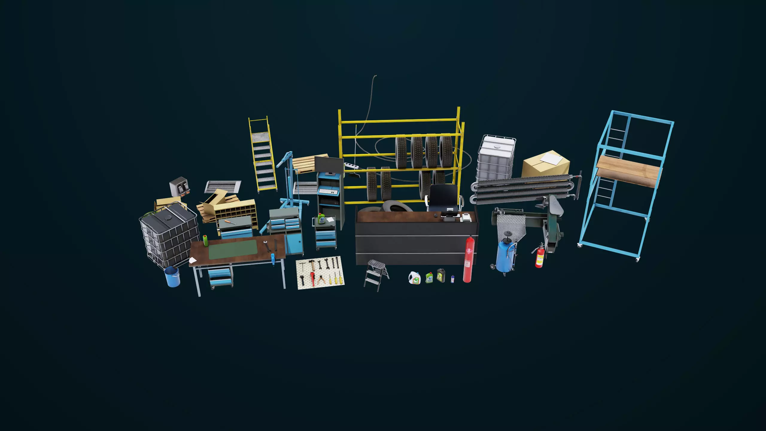 Workshop Tools Pack All PBR Unity UE Textures model Low-poly 3D model_0