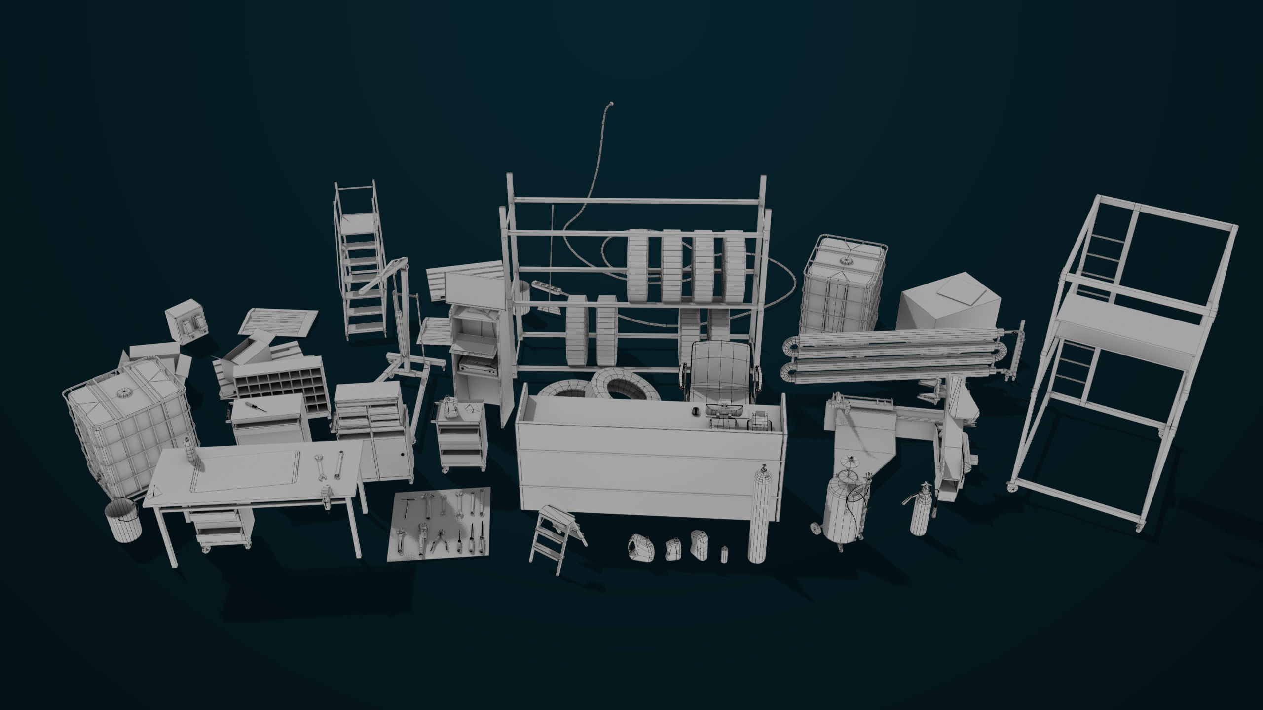 Workshop Tools Pack All PBR Unity UE Textures model Low-poly 3D model_35