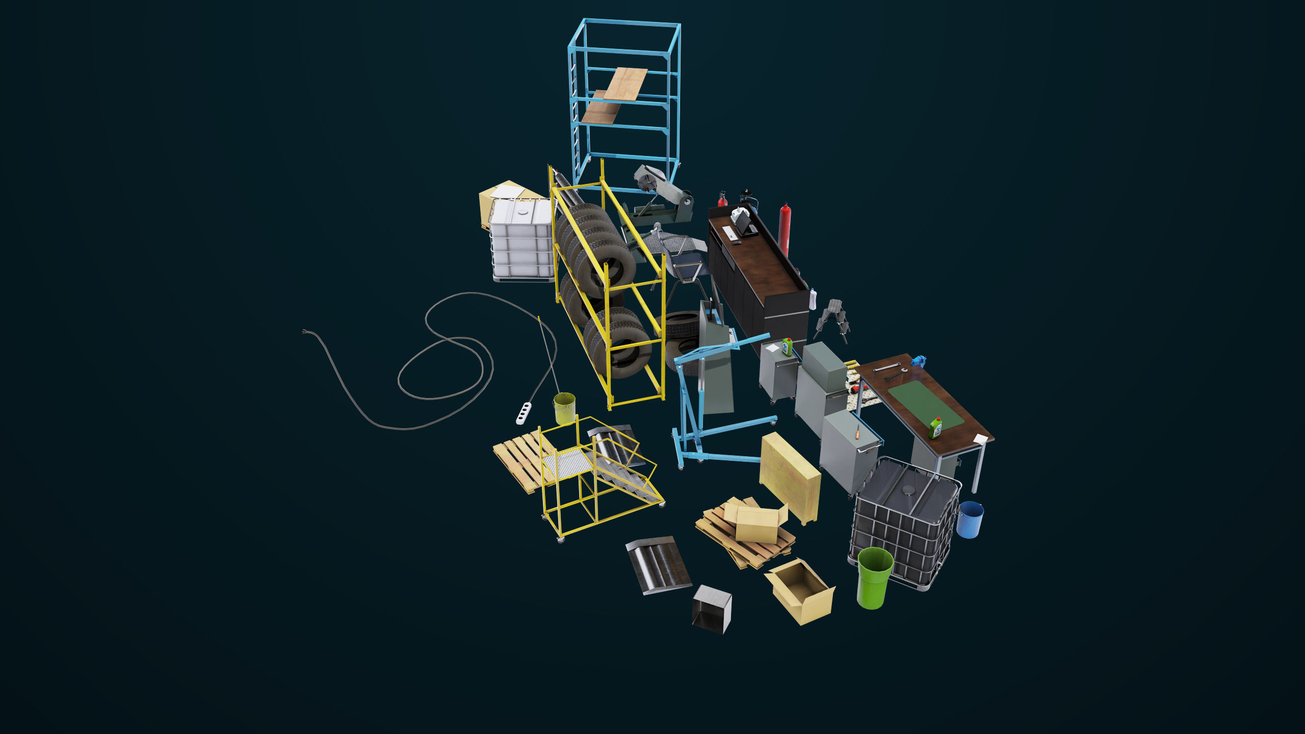 Workshop Tools Pack All PBR Unity UE Textures model Low-poly 3D model_2