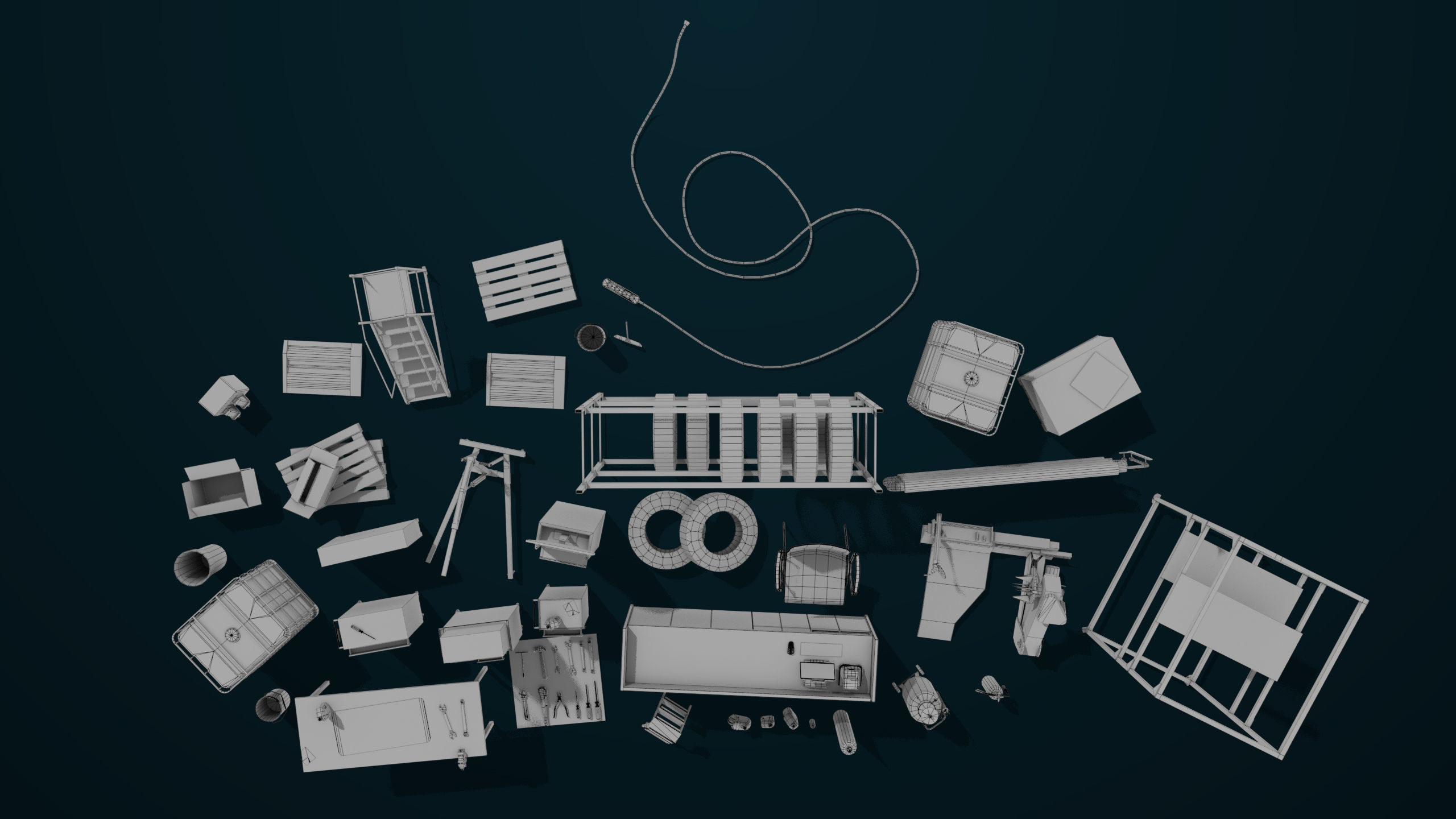 Workshop Tools Pack All PBR Unity UE Textures model Low-poly 3D model_49