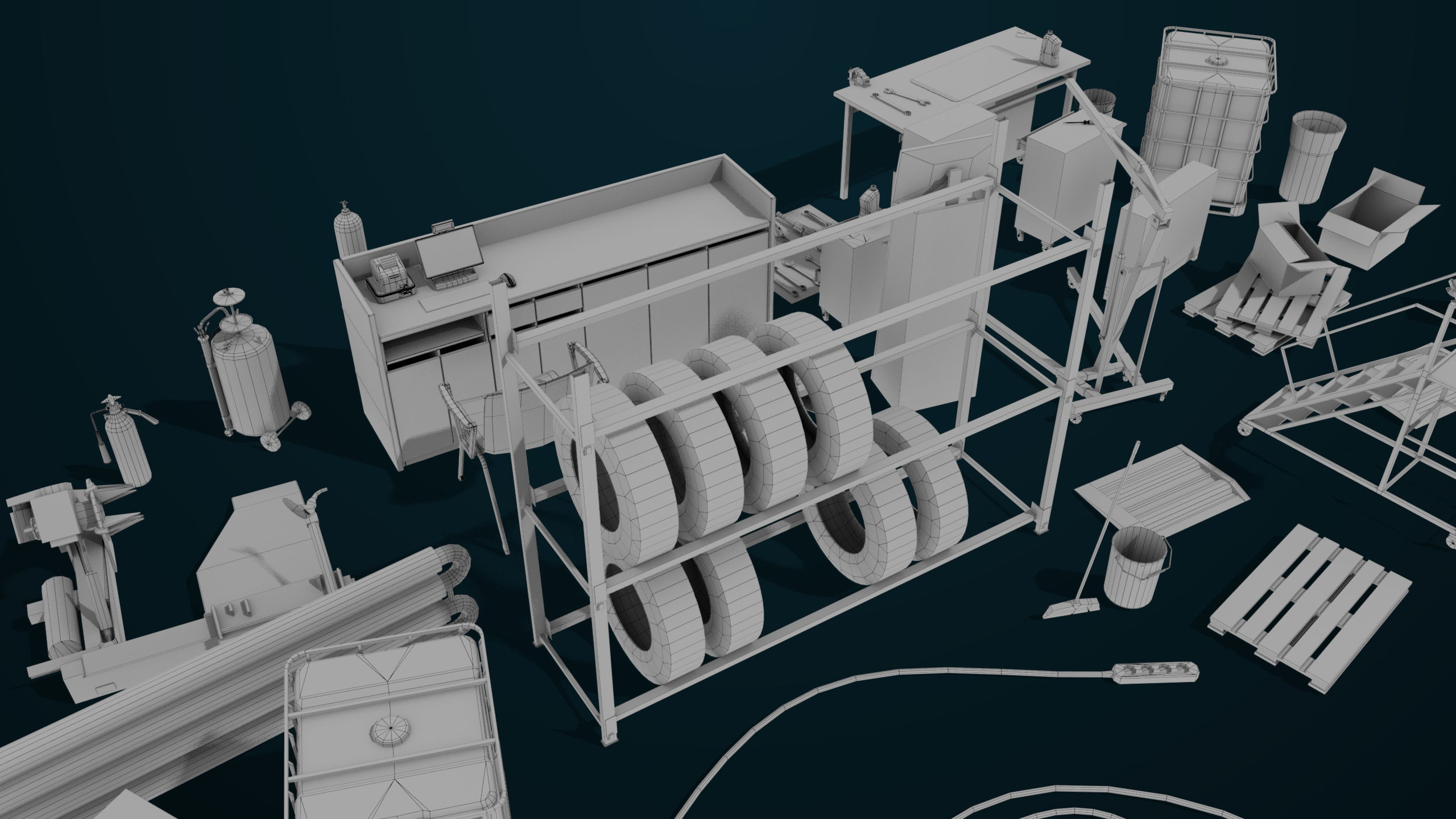 Workshop Tools Pack All PBR Unity UE Textures model Low-poly 3D model_42