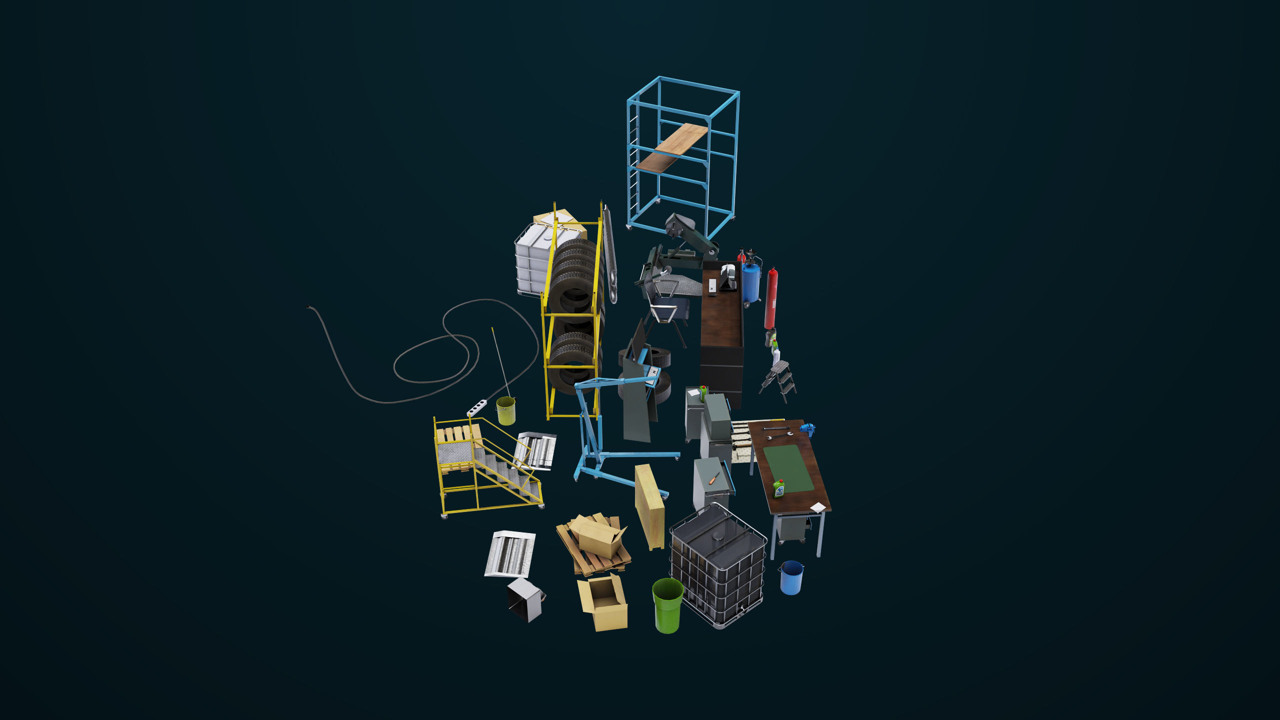 Workshop Tools Pack All PBR Unity UE Textures model Low-poly 3D model_7