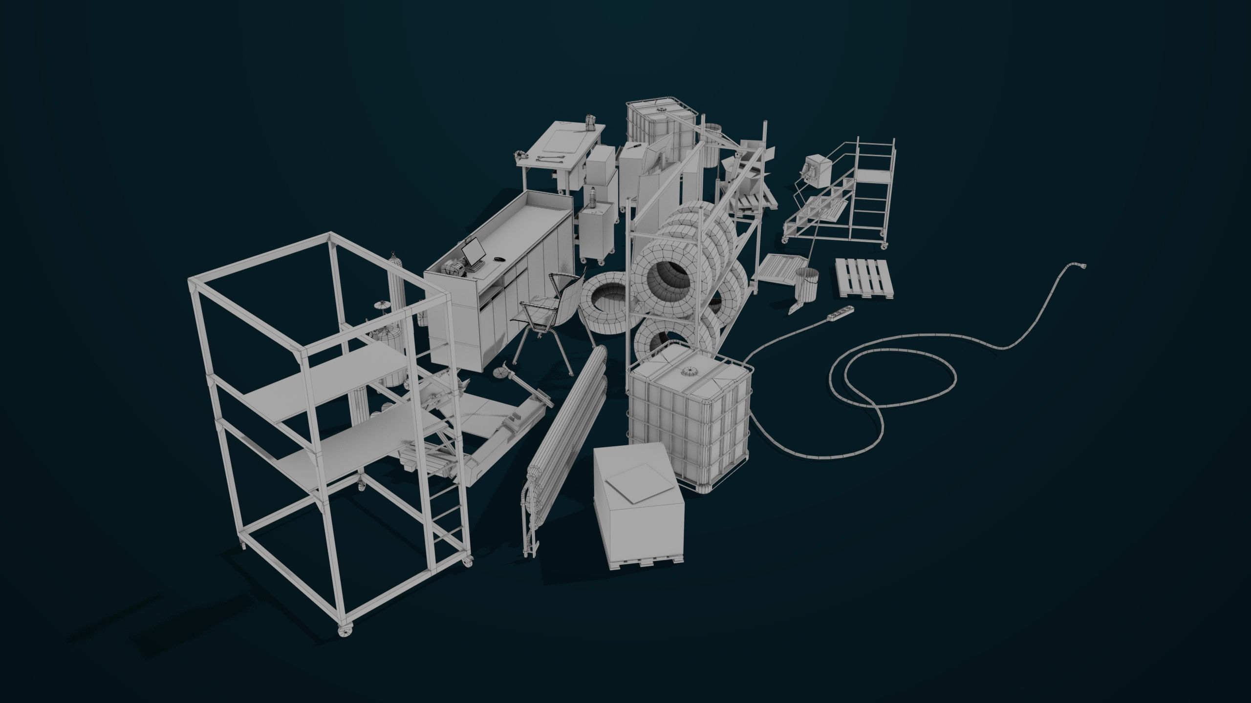 Workshop Tools Pack All PBR Unity UE Textures model Low-poly 3D model_37