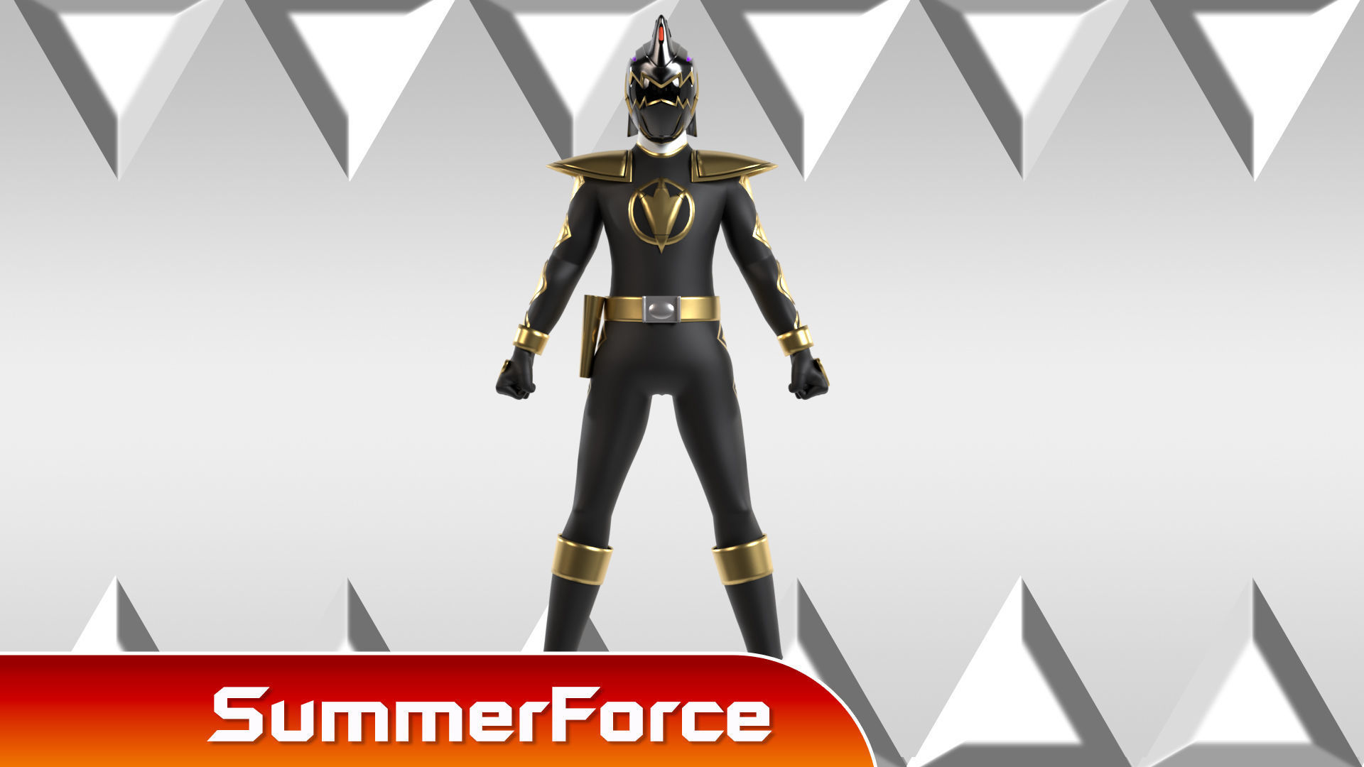 3D model Black Dino Ranger - Dino Thunder VR / AR / low-poly | CGTrader