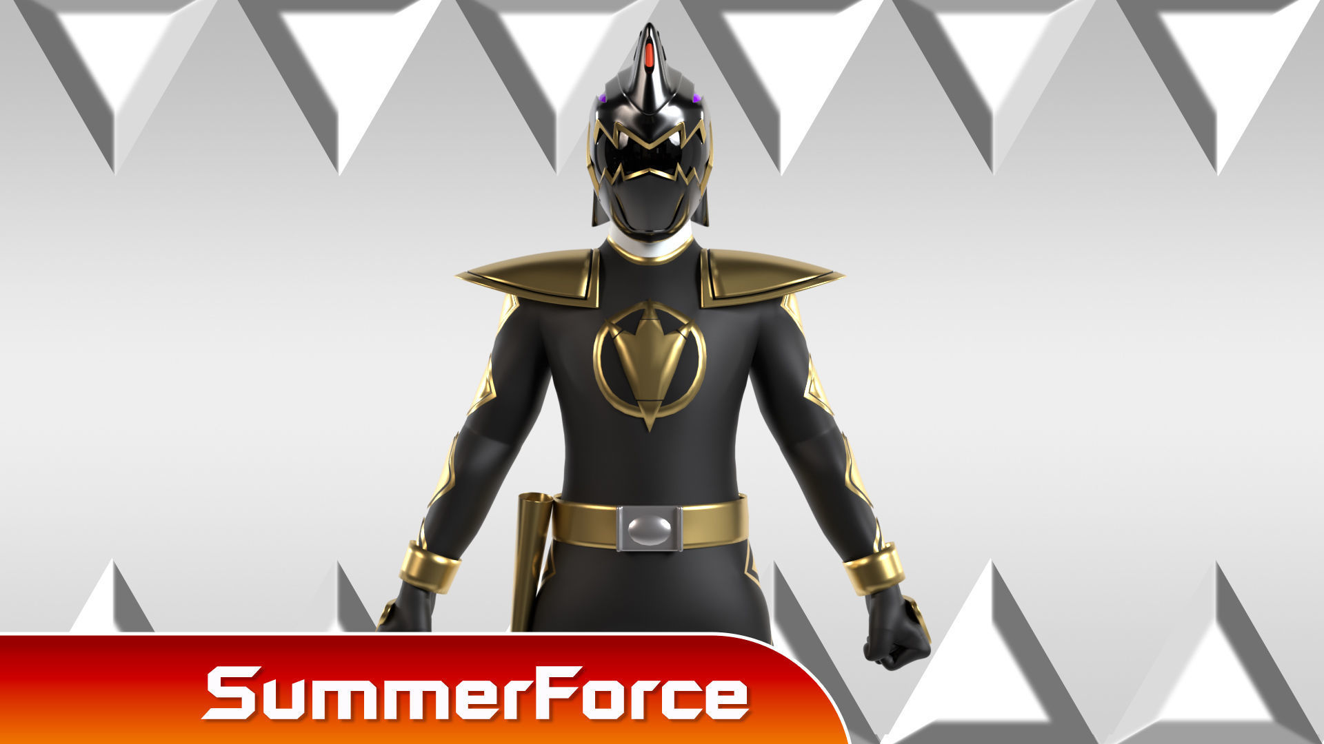 3D model Black Dino Ranger - Dino Thunder VR / AR / low-poly | CGTrader