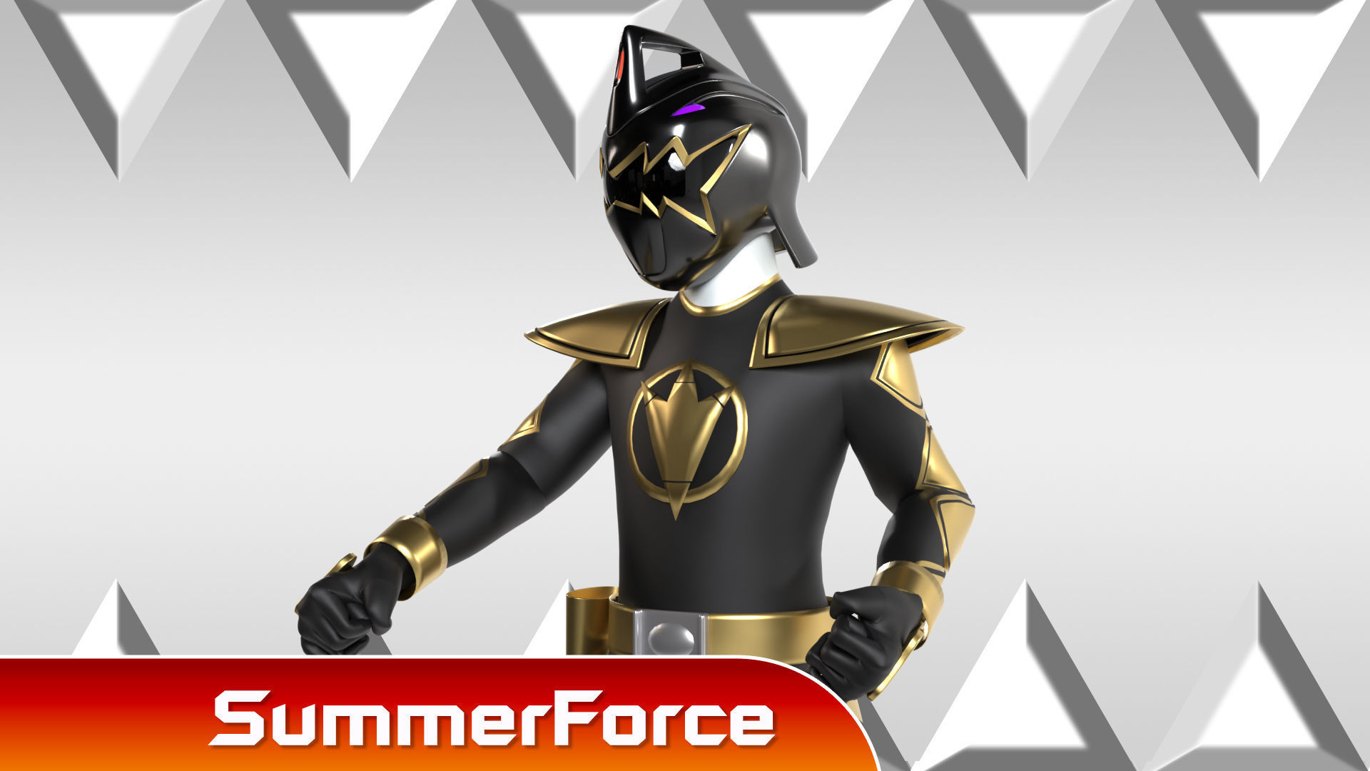 3D model Black Dino Ranger - Dino Thunder VR / AR / low-poly | CGTrader