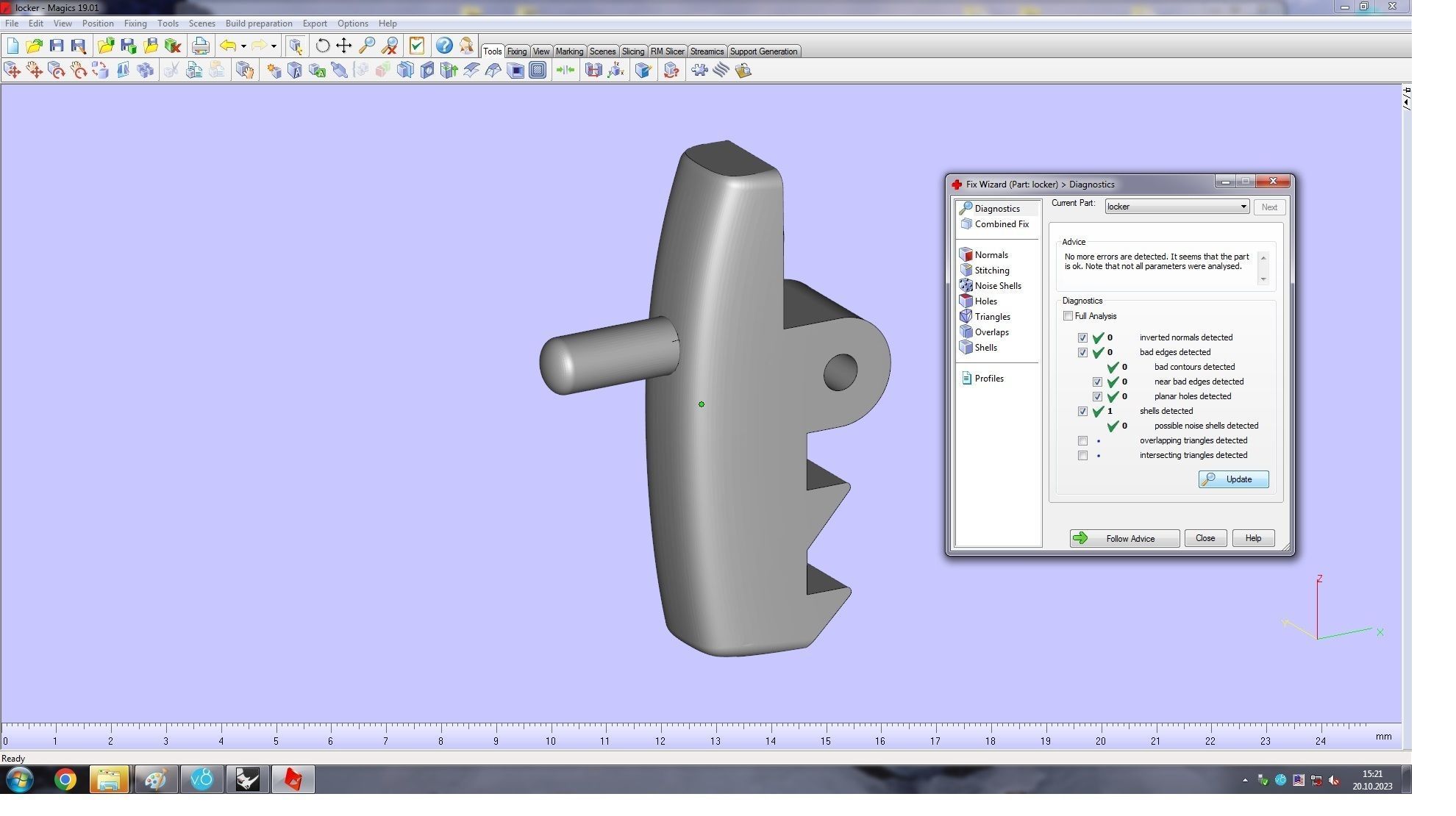 One Row Paved Bracelet 190mm 3D print model_18