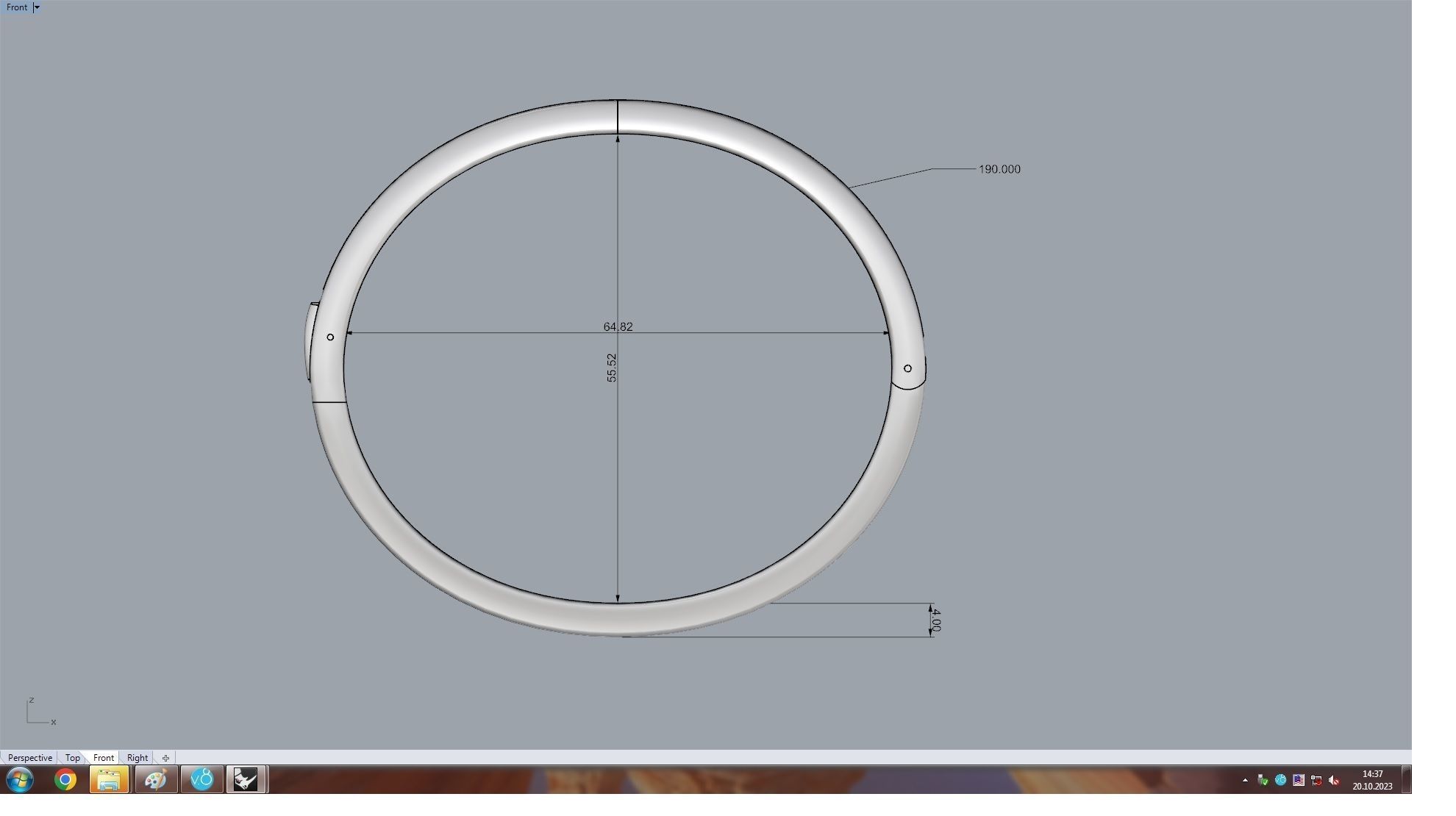 One Row Paved Bracelet 190mm 3D print model_10