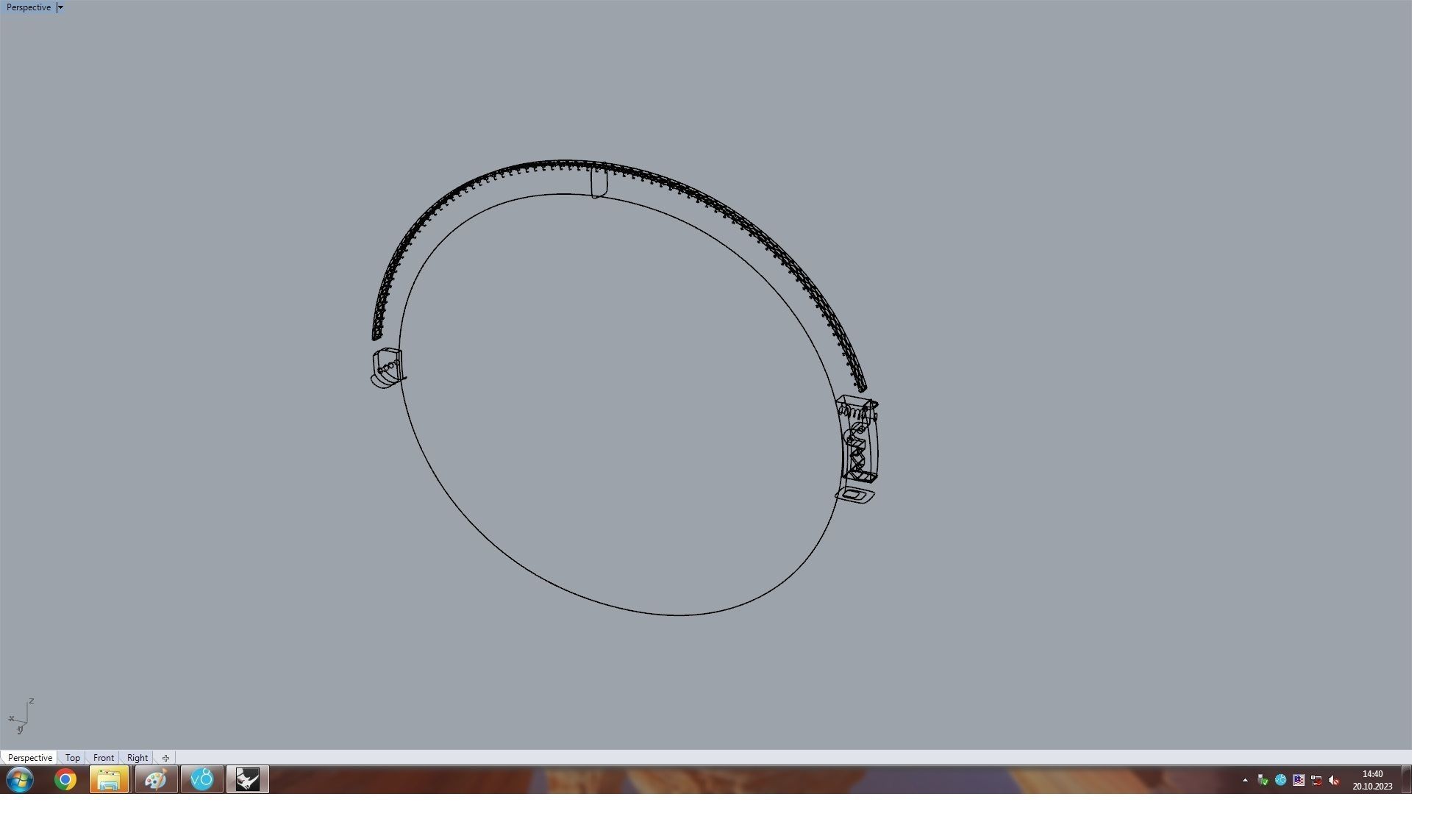 One Row Paved Bracelet 190mm 3D print model_9