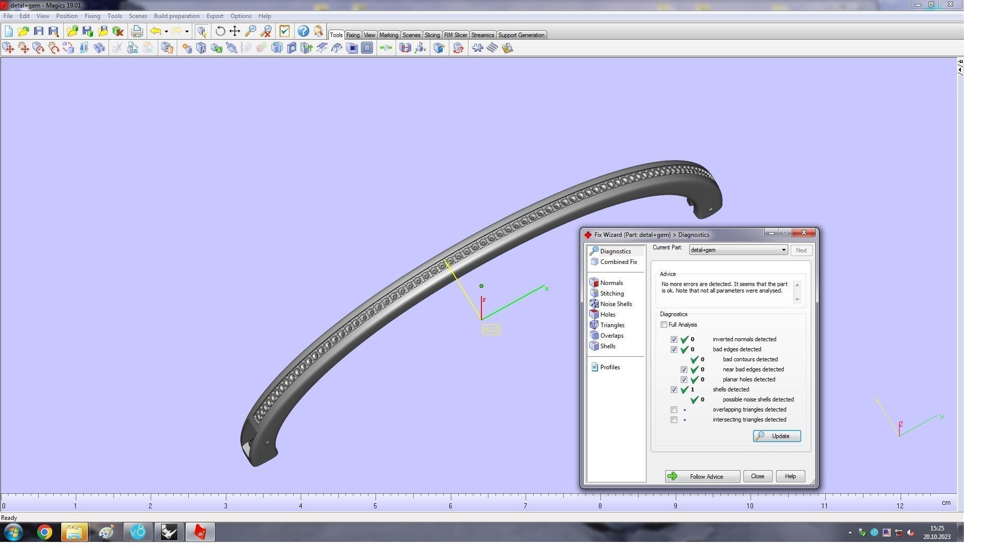 One Row Paved Bracelet 190mm 3D print model_17