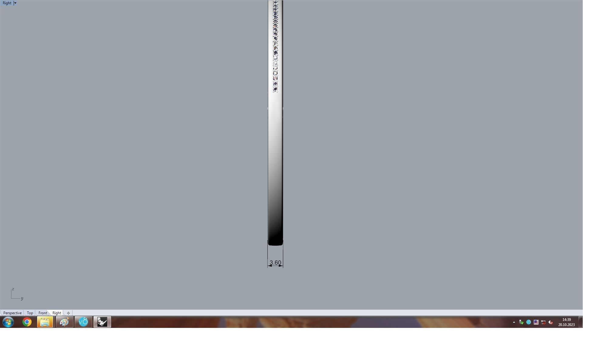 One Row Paved Bracelet 190mm 3D print model_11