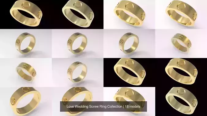 Love Wedding Screw Ring Collection